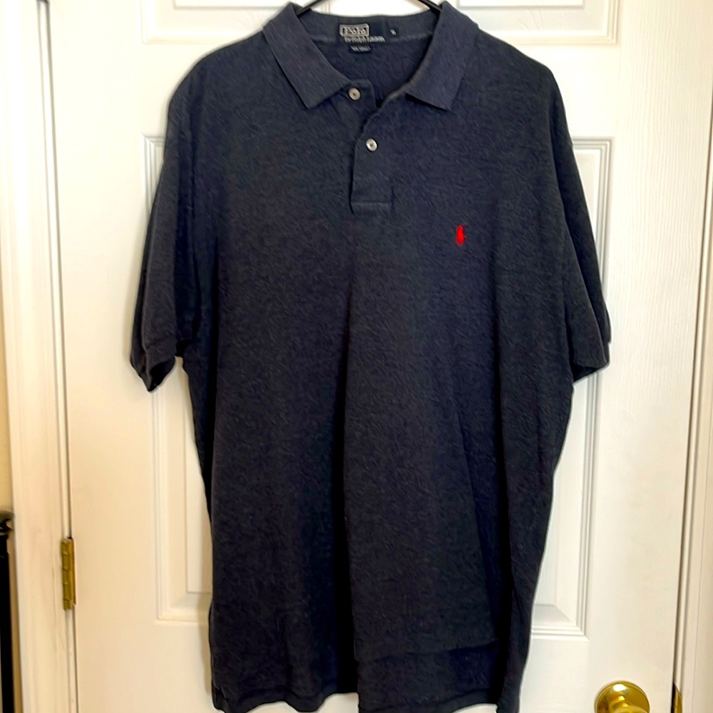 Vintage Ralph Lauren Men’s dark gray short sleeve polo shirt XL/great condition